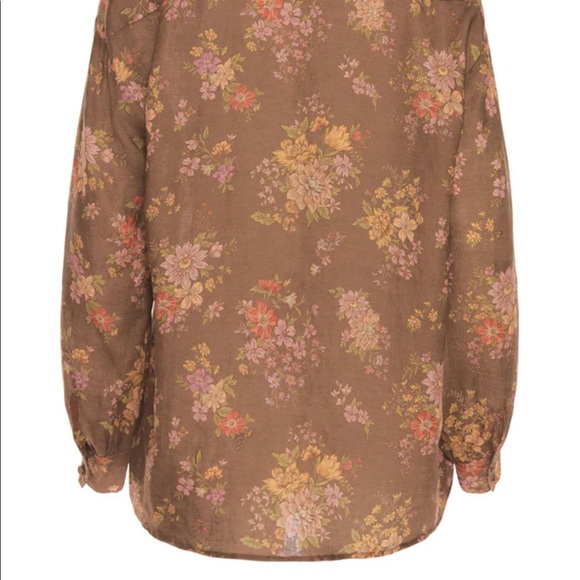 Spell Meadowland Linen Blouse in Hazelnut - Picture 8 of 11